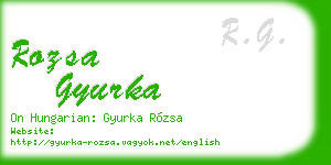 rozsa gyurka business card