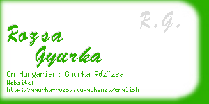 rozsa gyurka business card